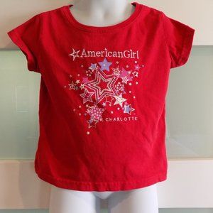 American Girl Place Charlotte Red SS Shirt Size XS (6) Girl's EUC